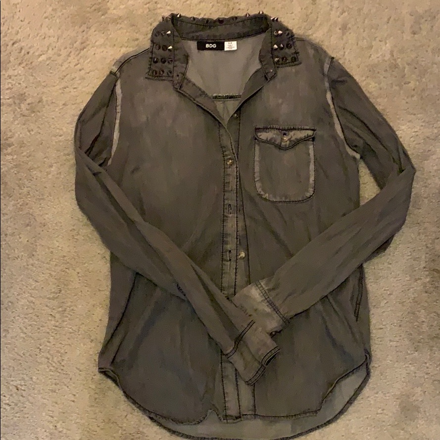 Gray Button Up
